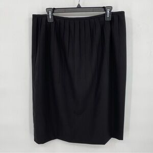 Calvin Klein Womens Pleated Midi Skirt Size 14 Black Career Dressy